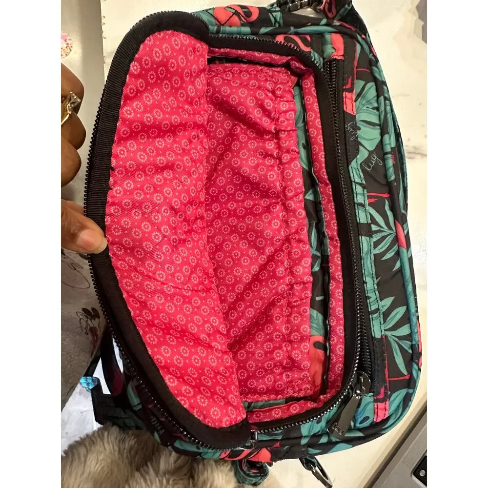 Lug Tropical Flamingo Crossbody Bag – Quilted, Lightweight